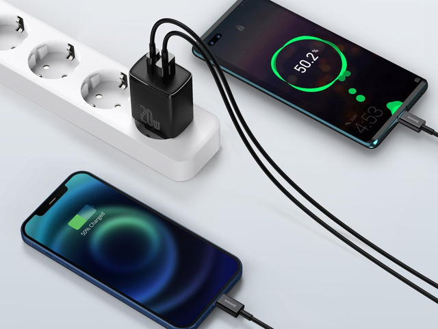 Baseus USB PD QC 3.0 20W Černá nástěnná nabíječka