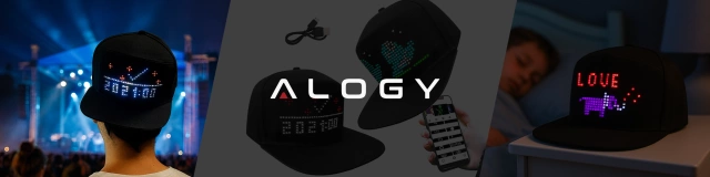 Czapka z daszkiem z oświetleniem LED RGB Piksele bluetooth Alogy PixelCap™ led telefon komórkowy sterowana aplikacją pixel Czarna