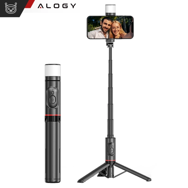 Selfie tyč Bluetooth stick Alogy Tripod Držiak telefónu na statív na fotografie s diaľkovým ovládaním 75,8 cm čierny
