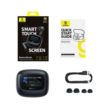 Słuchawki Baseus Bowie M2s Ultra TWS z ekranem LCD – czarne