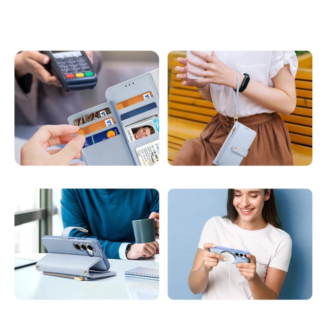 Шкіряний чохол Samsung Galaxy S25 Dux Ducis Lava Blue