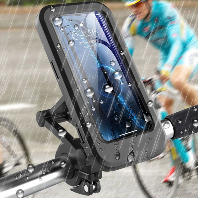 Alogy Waterproof bicycle holder for bicycle, scooter, motorcycle, adjustable handlebar for phone. Black