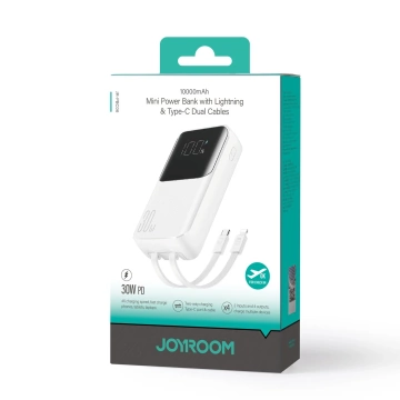 Зовнішній акумулятор Joyroom JR-PBC06 30W 10000mAh з кабелями Lightning та USB-C