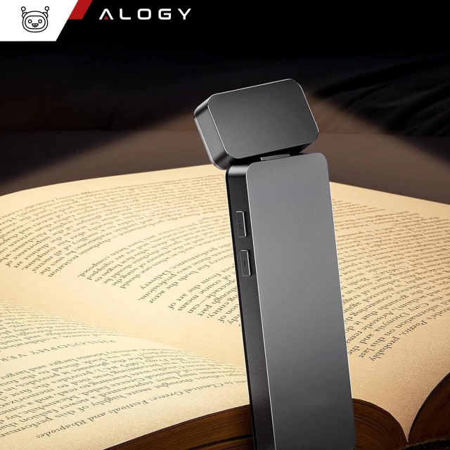Lampka LED do czytania Alogy Clip Lamp Lampa z klipsem do książki na książkę 15 trybów akumulator Szara