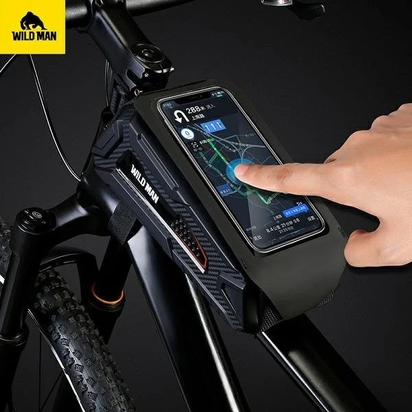 Wildman M90 Bike Bag Frame Pannier with Phone Window Black