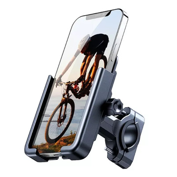 Wozinsky metal phone holder for bicycle, scooters black (WBHBK3)