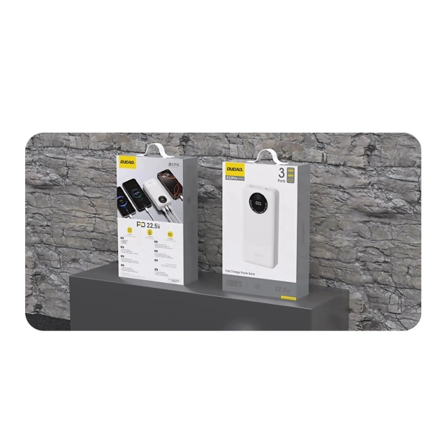 Powerbank Dudao K12Pro 20000mAh 22.5W USB-C USB-A Biały
