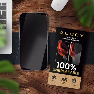 Ochranné sklo Alogy Flexi Full Glass 9H pre Apple iPhone 16 Pro hybrid s ochranou proti rozbitiu.