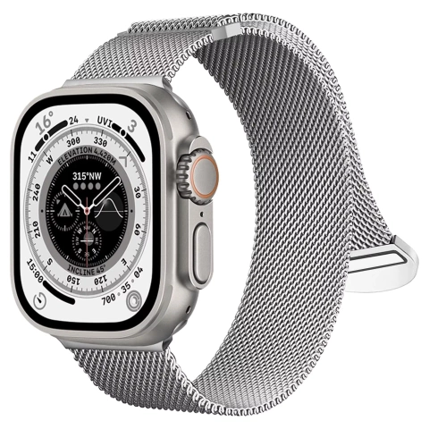 Náramok z alogickej ocele pre Apple Watch 42/44/45/49 mm z nehrdzavejúcej ocele Silver