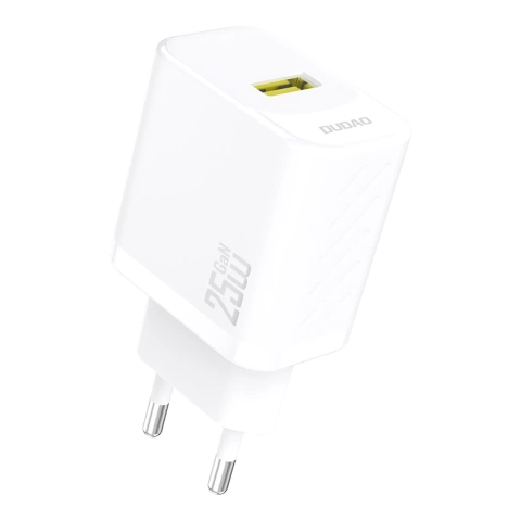 Dudao A27S 25W GaN USB-A Wall Charger | Fast Charging QC 3.0 - White