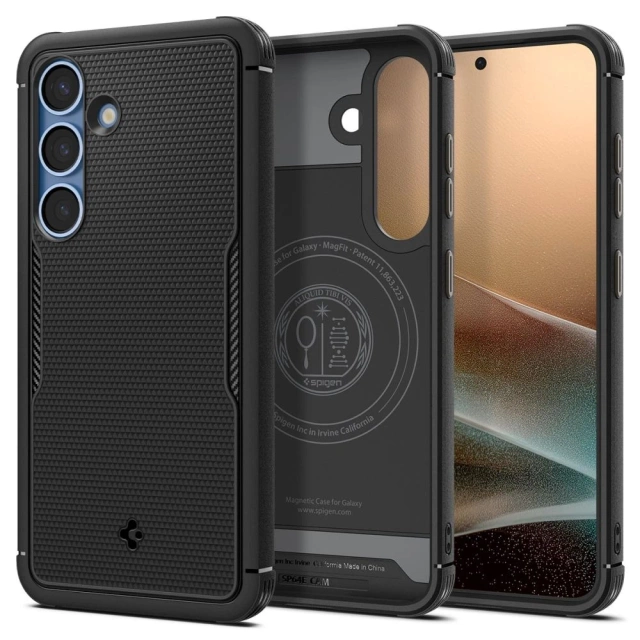 Чохол для Samsung Galaxy S25 Plus, матовий чорний, Spigen Core Armor Mag, MagSafe