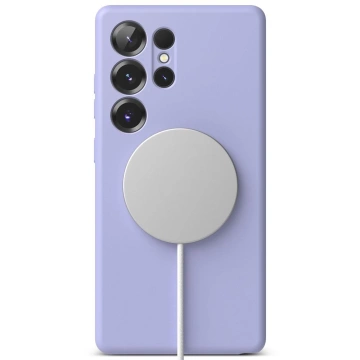 Чохол для Samsung Galaxy S25 Ultra з лавандовим кільцем, силіконовий, магнітний, MagSafe