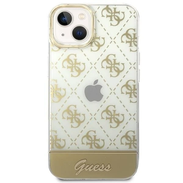 Etui Guess GUHCP14MHG4MHG для Apple iPhone 14 Plus 6,7" złoty/золотий твердий корпус 4G Pattern Script