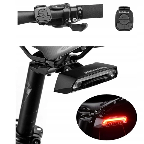 Rockbros LKWD-R1 zadní cyklosvítilna s laserem a dálkovým ovládáním, micro USB kabel - USB-A - černá