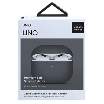 UNIQ puzdro Lino AirPods 3. gen.Silikónová šedá / popolavo šedá