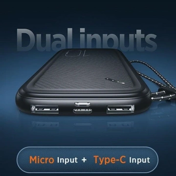 USAMS Powerbank PB56 10000mAh 2xUSB / USB-C / MicroUSB Fast Charge weiß/weiß 10KCD15002 (US-CD150)