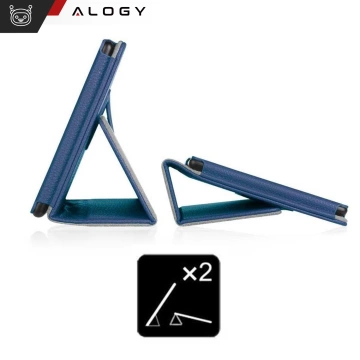 Glashülle für Lenovo Tab M11 10,95 Zoll TB330FU/TB330XU/TB331FC Stand-Cover-Abdeckung mit Flip für Tablet-Hülle Alogy, Marineblau, Stylus-frei