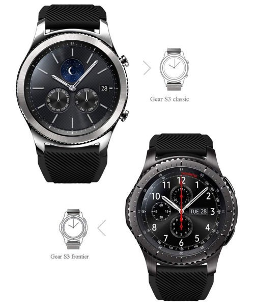 Armband für Samsung Gear S3 / Watch 46mm Gummiband Sportarmband Karbon (22mm)