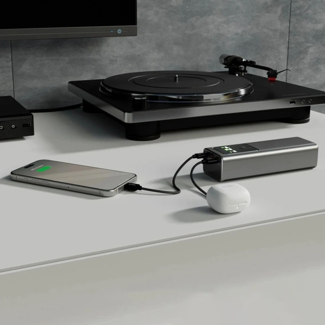 Powerbank SBS 20000mAh 100W LCD USB-C PD USB-A Szary