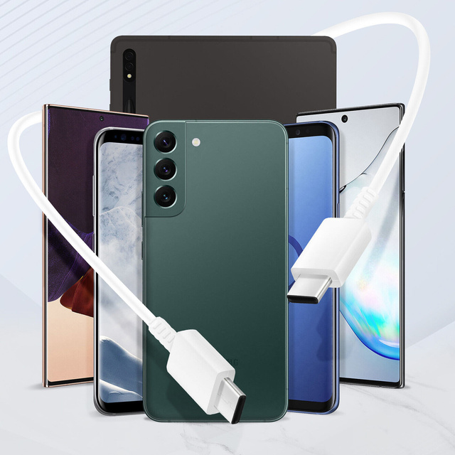 Original Samsung USB-C to USB-C Cable EP-DW767 for Charging 1.8m 3A 25W / 45W White