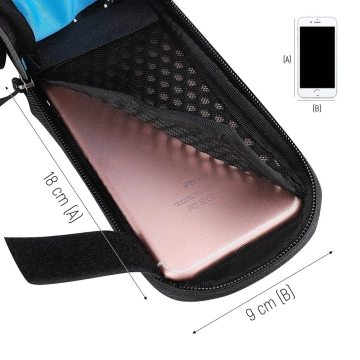 Wozinsky Fahrradrahmentasche abnehmbare Handytasche bis 6,5" 1,5l schwarz (WBB7BK)