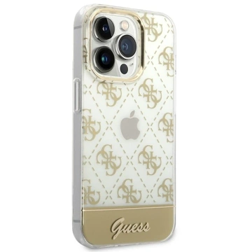 Etui Guess GUHCP14XHG4MHG do Apple iPhone 14 Pro Max 6,7" zlatý/zlatý pevný obal 4G Pattern Script