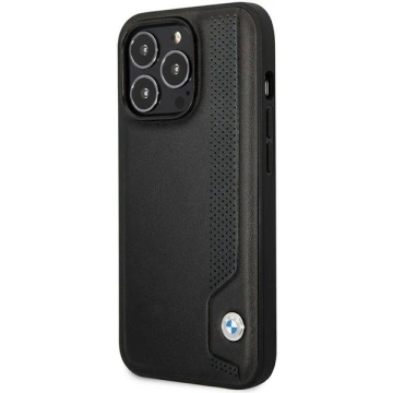 Etui na telefon BMW BMHCP14L22RBDK для Apple iPhone 14 Pro 6,1" czarny/black hardcase Leather Blue Dots