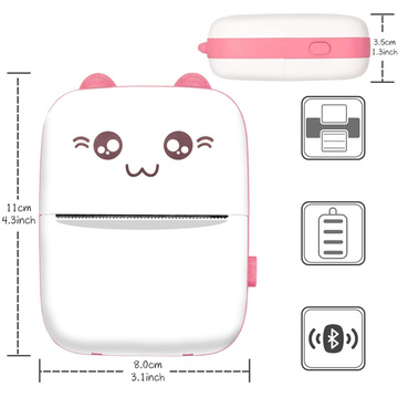 Drukuś Thermodrucker mit 6 Rollen Thermopapier für Kinder, rosa