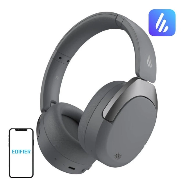 Edifier W830NB Wireless Headphones, ANC (Gray)
