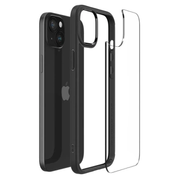 Kryt Spigen Crystal Hybrid pro Apple iPhone 15 Plus - průhledný a černý