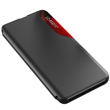 Eco Leather View Case elegante Hülle mit Überschlag und Standfunktion für Samsung Galaxy A73 blau