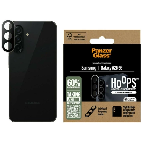Tvrdené sklo pre Samsung Galaxy A26 5G PanzerGlass Hoops, ochranný kryt objektívu fotoaparátu