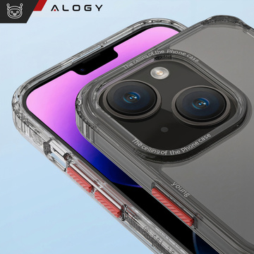 Alogy Protective Case Protective Cover for Apple iPhone 14 Black and Clear Glass