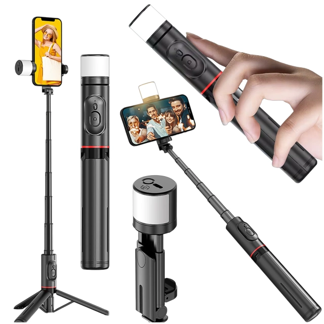 Selfie stick Bluetooth Alogy Tripod Phone Holder Photo with Remote Control 75.8cm Black