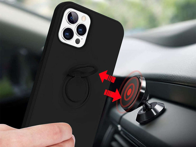 Silikonový obal Ring Ultra Slim Alogy pro iPhone 12/12 Pro 6.1 Black