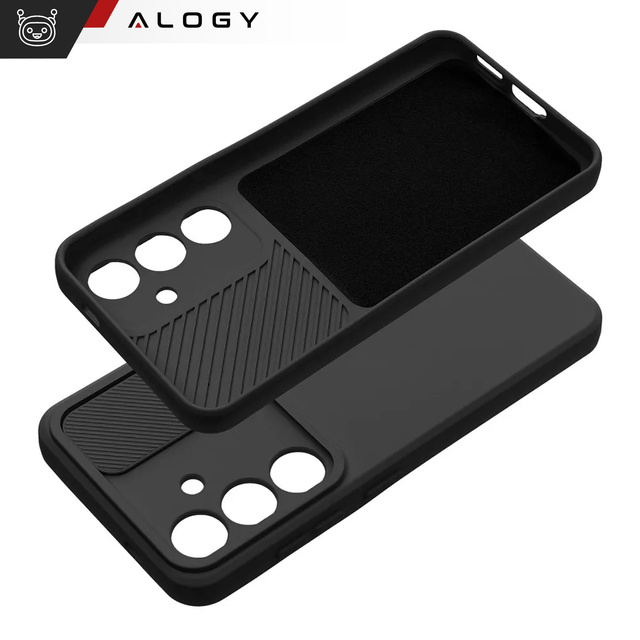 Puzdro na Samsung Galaxy S24 Armored Housing Protection Cover Camera Slide Camshield Case Alogy Black Glass