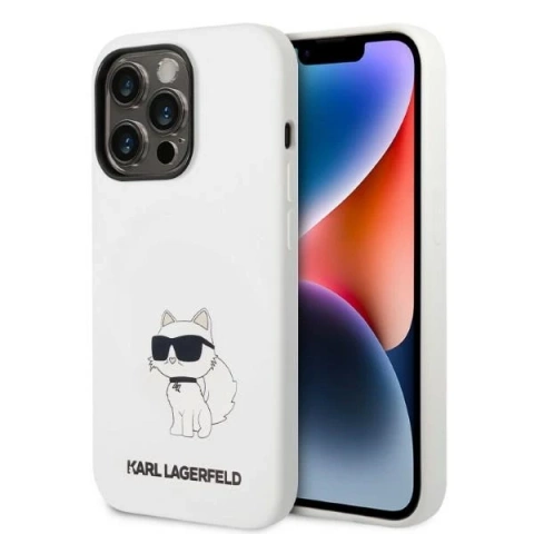 Karl Lagerfeld Case KLHMP14XSNCHBCH for iPhone 14 Pro Max 6.7" hardcase Silicone Choupette MagSafe white/white