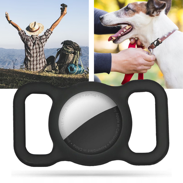 Pet collar case for Apple AirTag Black
