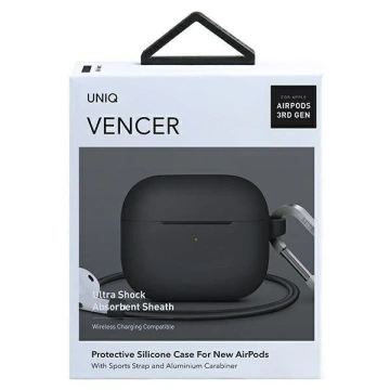 UNIQ pouzdro Vencer AirPods 3. gen. Silikonově šedá / uhlově tmavě šedá
