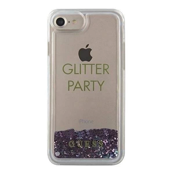 Guess GUHCP7GLUQPU iPhone 6/7/8 /SE 2020 fioletowy/fialové pevné pouzdro Liquid Glitter Party