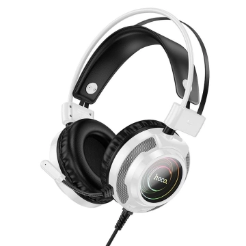 Ігрові навушники Hoco W110 RGB USB Jack 3.5 мм Білі