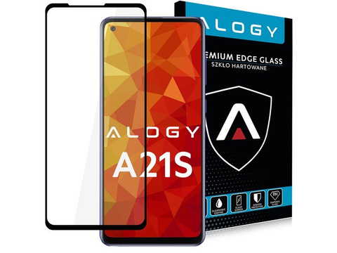 Obal Glass Alogy Full Glue vhodný pre Samsung Galaxy A21S čierny