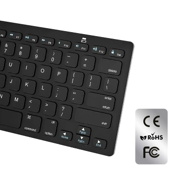Drahtlose Bluetooth BT 3.0-Tastatur, universell für iPad iMac iOS Android Windows Slim Schwarz