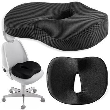 Poduszka ortopedyczna do siedzenia Alogy Seat Pillow do auta na krzesło do biurka siedzisko na fotel z pianką Memory Foam zapamiętująca Czarna
