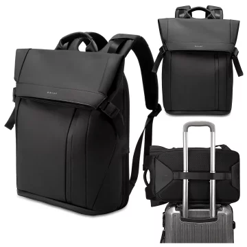 Bange Waterproof Backpack for Laptop 15.6" City Travel 45x30x16 cm for Work Airplane Men's Women's with USB Port Black