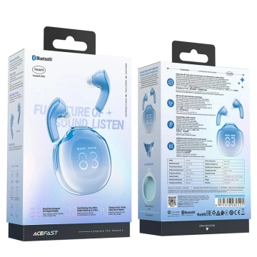 Acefast T9 Bluetooth 5.3 LED IPX4 Earphones – In-Ear, Blue