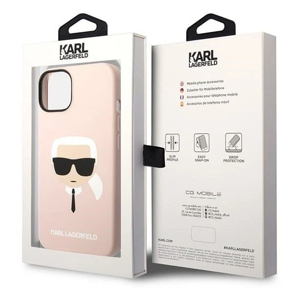 Etui Karl Lagerfeld KLHCP14MSLKHLP pre iPhone 14 Plus 6,7" pevné puzdro Silikónová Karlova hlava