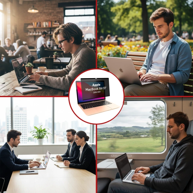 Magnetická fólia na ochranu súkromia pre MacBook Air 13" 2018-2021 - Ochrana súkromia, jednoduchá inštalácia, úložný obal, redukcia odleskov - Alogy SecureView™