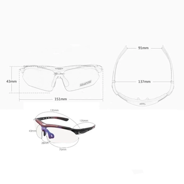 Rockbros 10003 polarisierte Fahrradbrille – schwarz