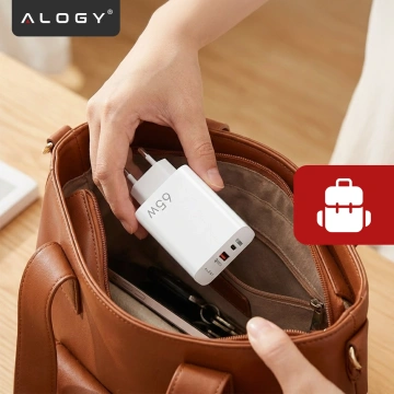 Fast USB-A QC 3.0 Quick Charge USB-C PD 33W 65W wall charger Alogy White